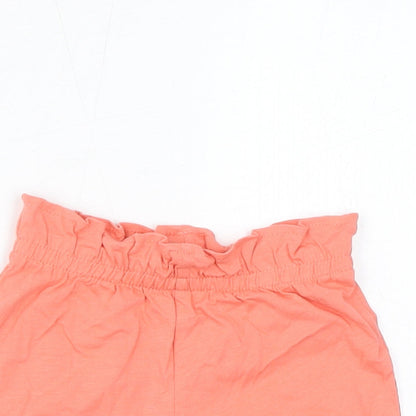 Marks and Spencer Baby Pink Cotton Cropped Trousers Size 6-9 Months Pullover - Shorts