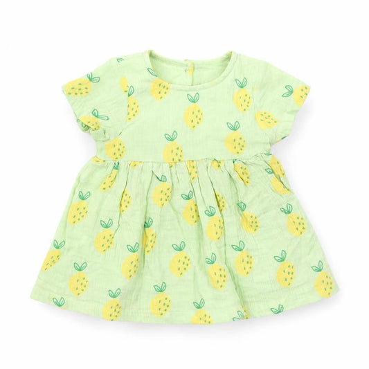 Marks and Spencer Baby Green Geometric Cotton A-Line Size 0-3 Months Round Neck Pullover - Lemons