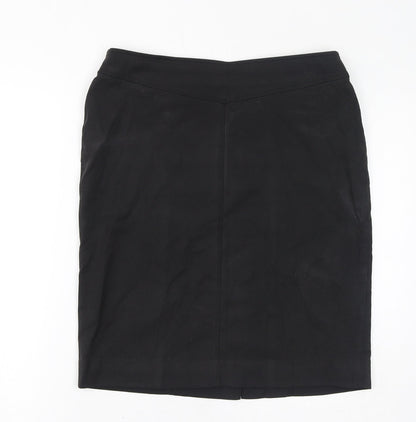 Brook Taverner Womens Black Polyester Straight & Pencil Skirt Size 12 Zip