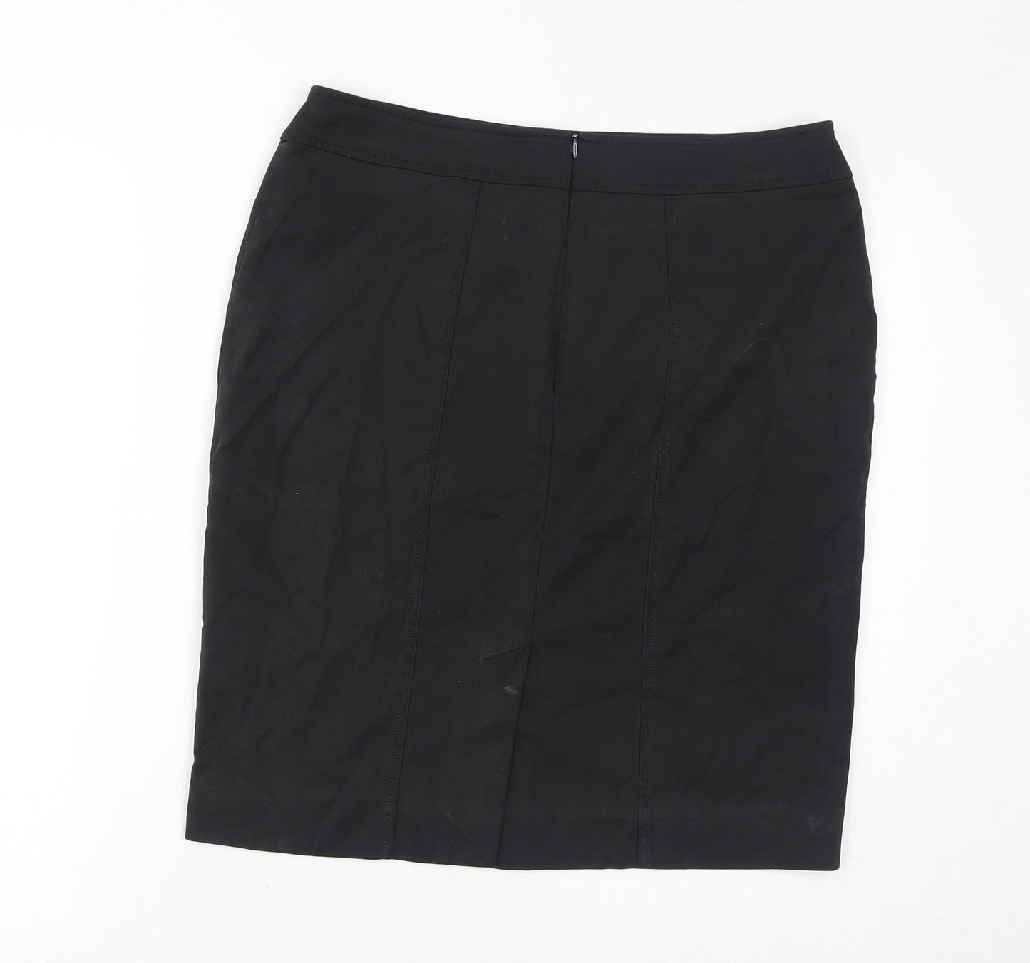 Brook Taverner Womens Black Polyester Straight & Pencil Skirt Size 12 Zip