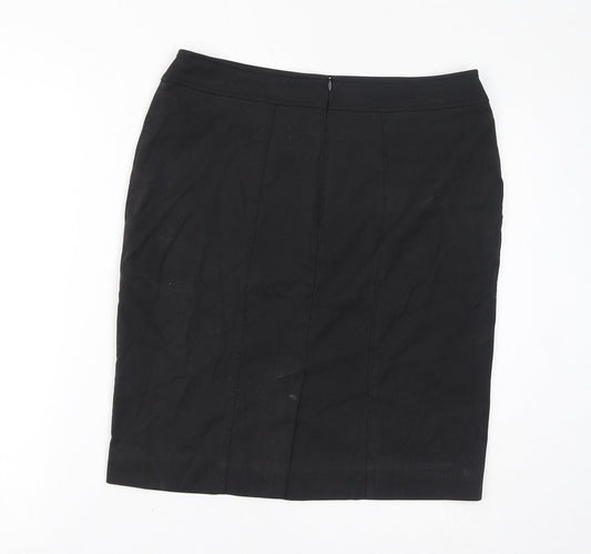 Brook Taverner Womens Black Polyester Straight & Pencil Skirt Size 12 Zip
