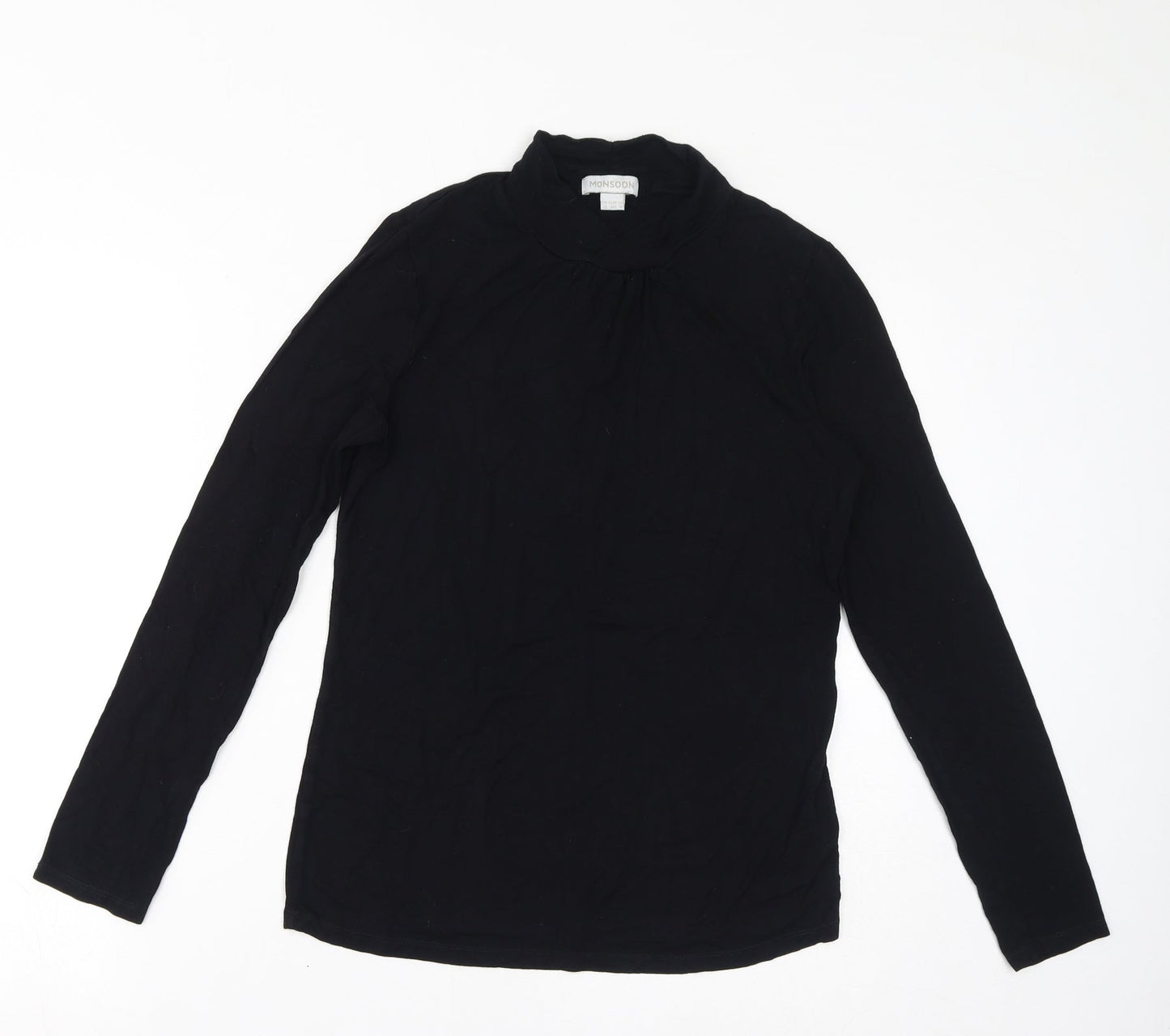 Womens UK Size 12 Monsoon Black Basic T-Shirt
