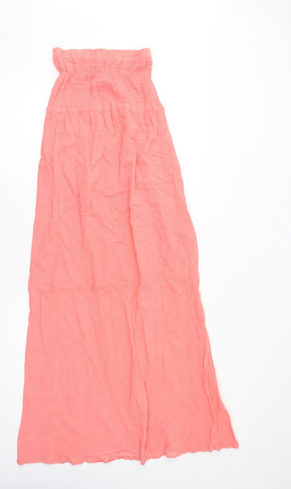 Jane Norman Womens Pink Cotton Maxi Size 8 Off the Shoulder Pullover