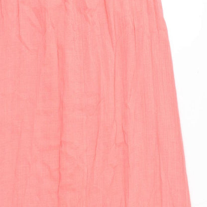 Jane Norman Womens Pink Cotton Maxi Size 8 Off the Shoulder Pullover