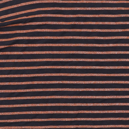 French Connection Womens Brown Striped Cotton Basic T-Shirt Size M Round Neck - Sparkle