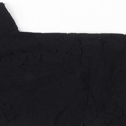 Womens UK Size S Zara Black Cropped T-Shirt