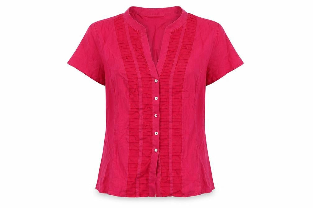 Womens UK Size 14 Autograph Pink Basic Button-Up