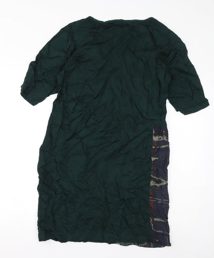 YAYA Womens Green Polyester Pencil Dress Size 40 Round Neck Pullover