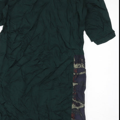YAYA Womens Green Polyester Pencil Dress Size 40 Round Neck Pullover