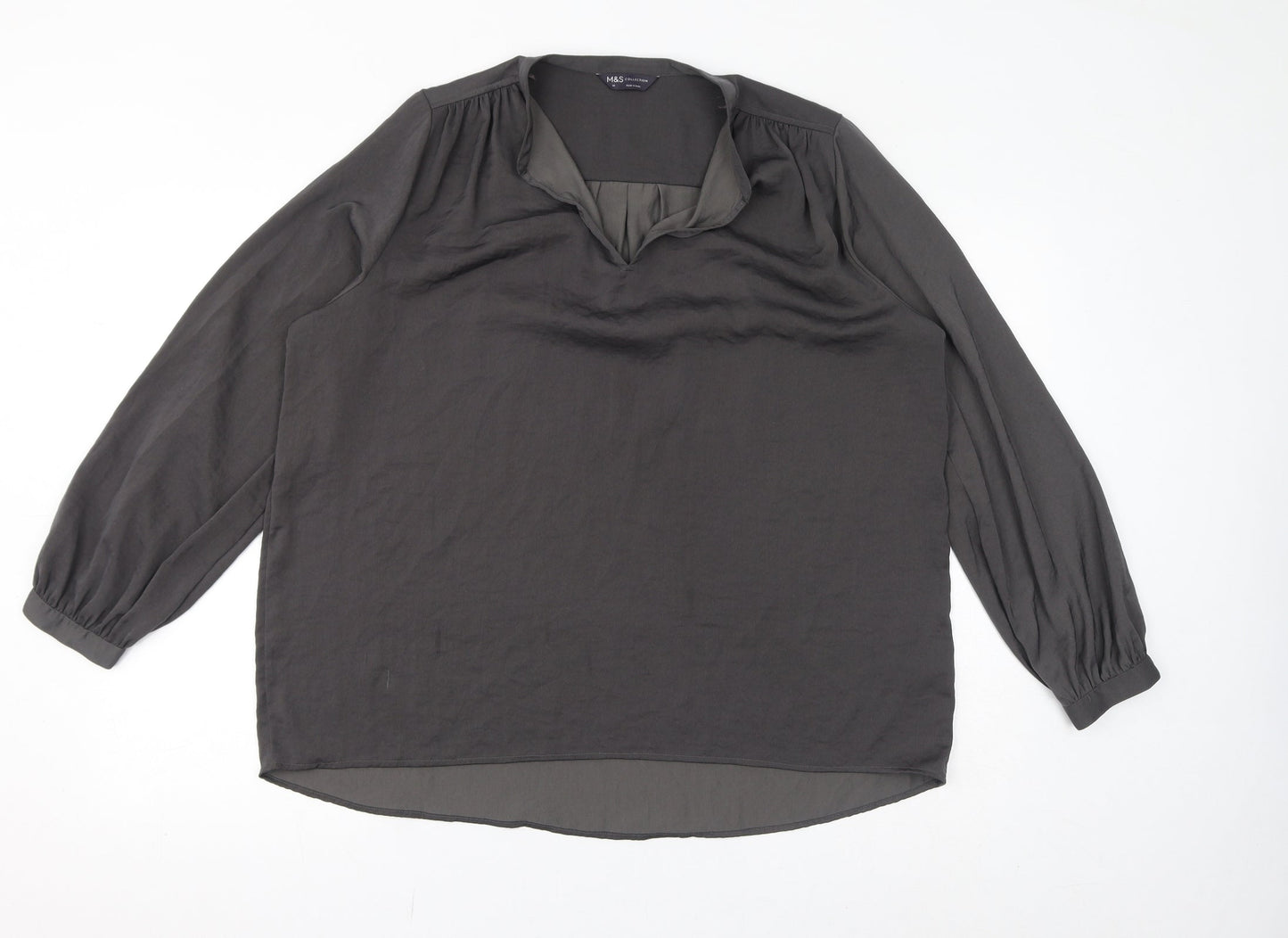Womens UK Size 14 Marks and Spencer Grey Basic Blouse