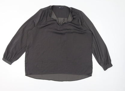 Womens UK Size 14 Marks and Spencer Grey Basic Blouse
