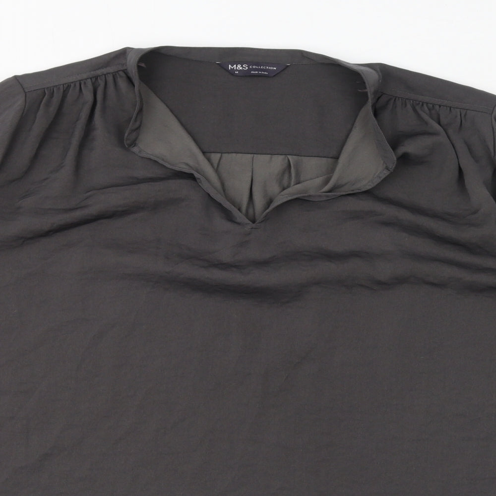 Womens UK Size 14 Marks and Spencer Grey Basic Blouse