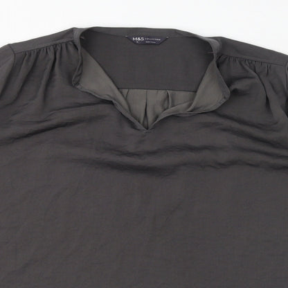 Womens UK Size 14 Marks and Spencer Grey Basic Blouse