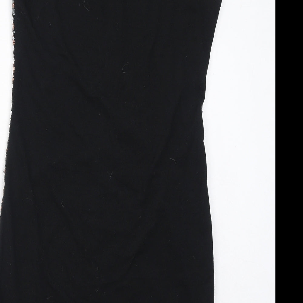 Moio Hemero Womens Black Cotton Tank Dress Size M Round Neck Pullover - Sequins