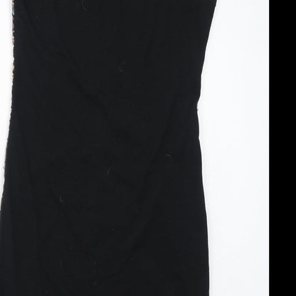 Moio Hemero Womens Black Cotton Tank Dress Size M Round Neck Pullover - Sequins
