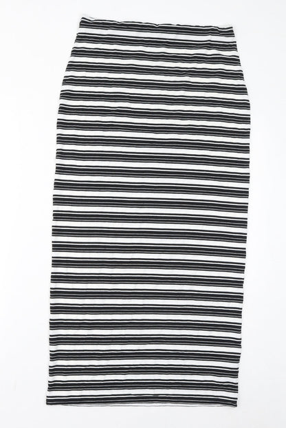 Capsule Womens White Striped Viscose Bandage Skirt Size 12