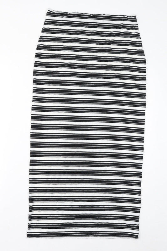 Capsule Womens White Striped Viscose Bandage Skirt Size 12