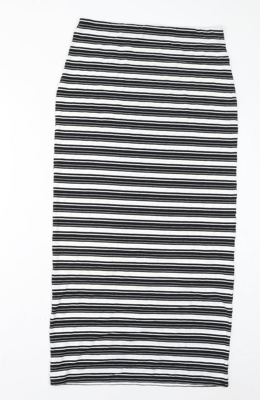 Capsule Womens White Striped Viscose Bandage Skirt Size 12