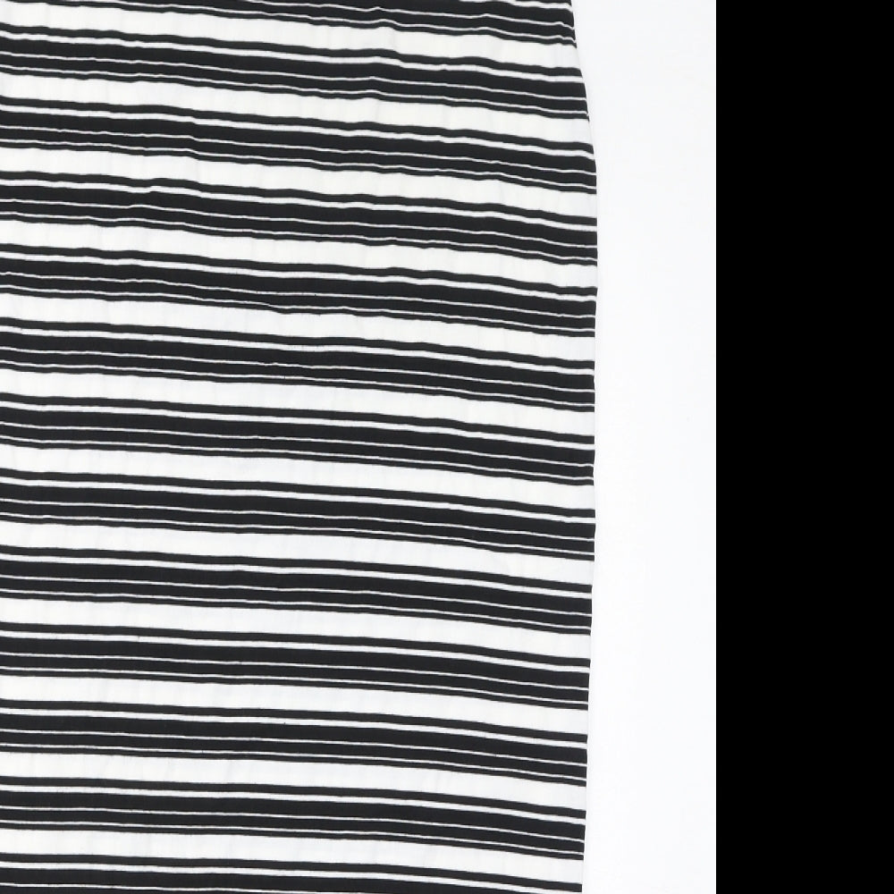 Capsule Womens White Striped Viscose Bandage Skirt Size 12