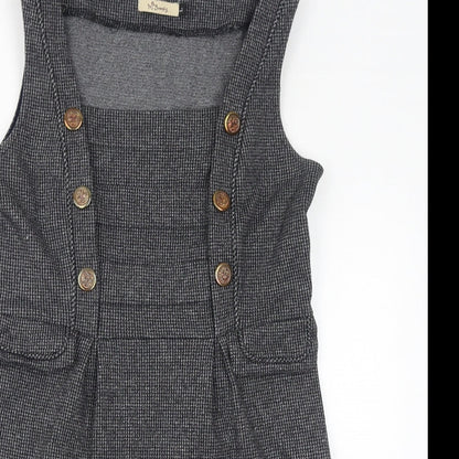 m butterfly Womens Grey Viscose Tank Dress Size L Round Neck Zip