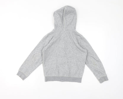 H&M Boys Grey Cotton Full Zip Hoodie Size 7-8 Years Zip