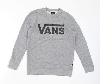 VANS Womens Grey Cotton Pullover Sweatshirt Size M Pullover - Logo
