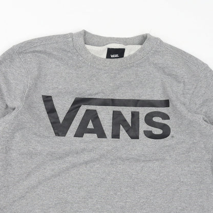 VANS Womens Grey Cotton Pullover Sweatshirt Size M Pullover - Logo