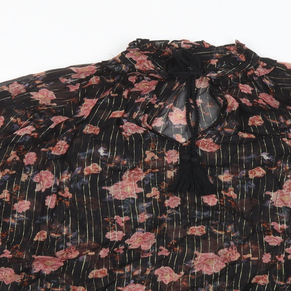 Womens UK Size M Zara Black Basic Blouse
