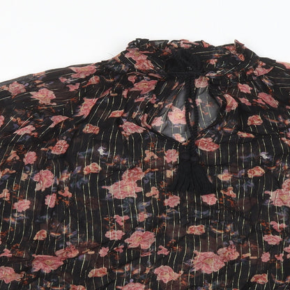 Womens UK Size M Zara Black Basic Blouse