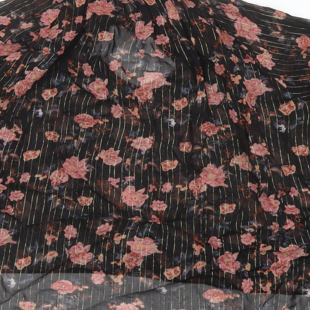 Womens UK Size M Zara Black Basic Blouse