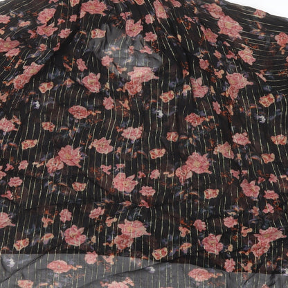 Womens UK Size M Zara Black Basic Blouse
