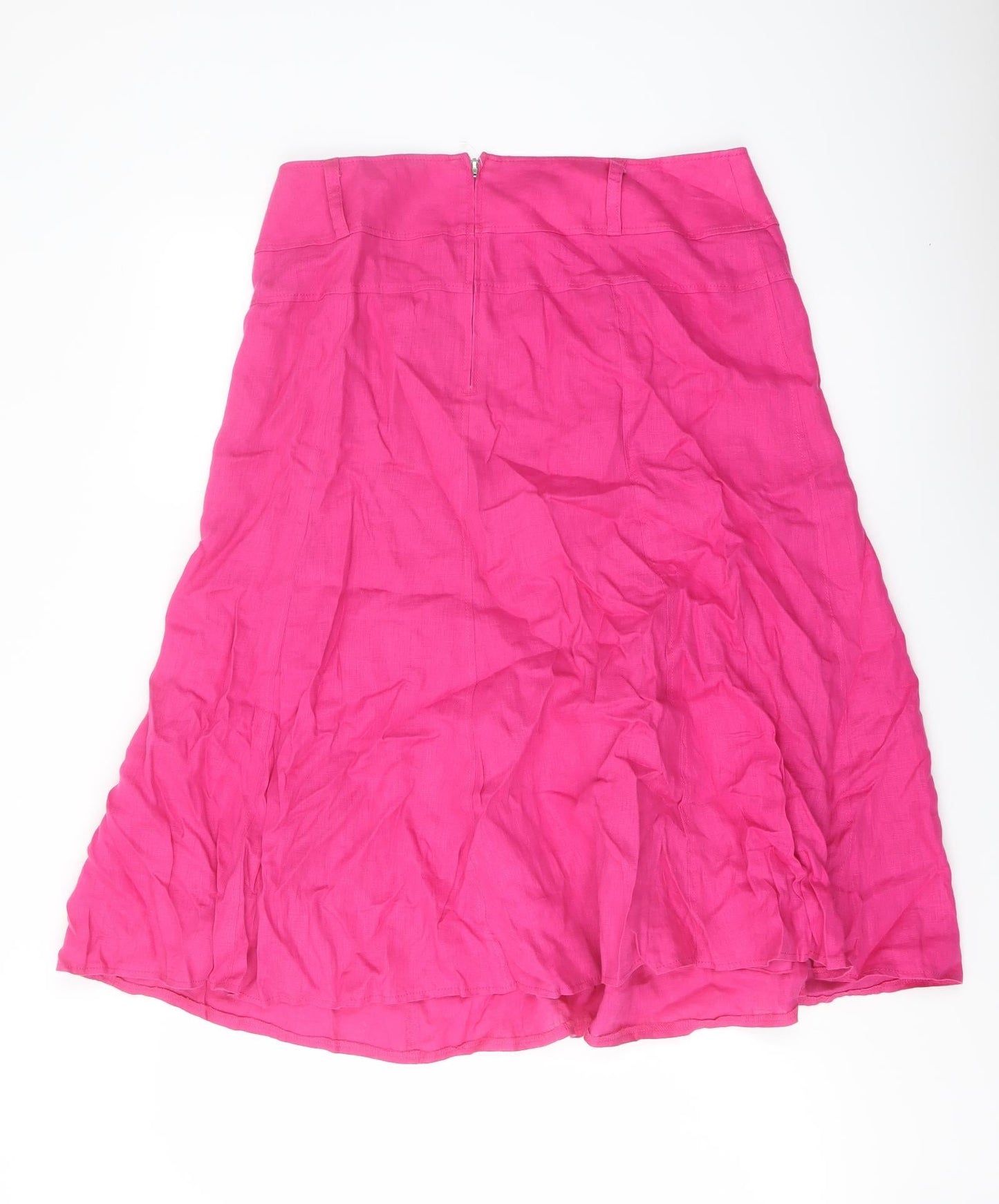 Gerry Weber Womens Pink Linen Flare Skirt Size 14 Zip