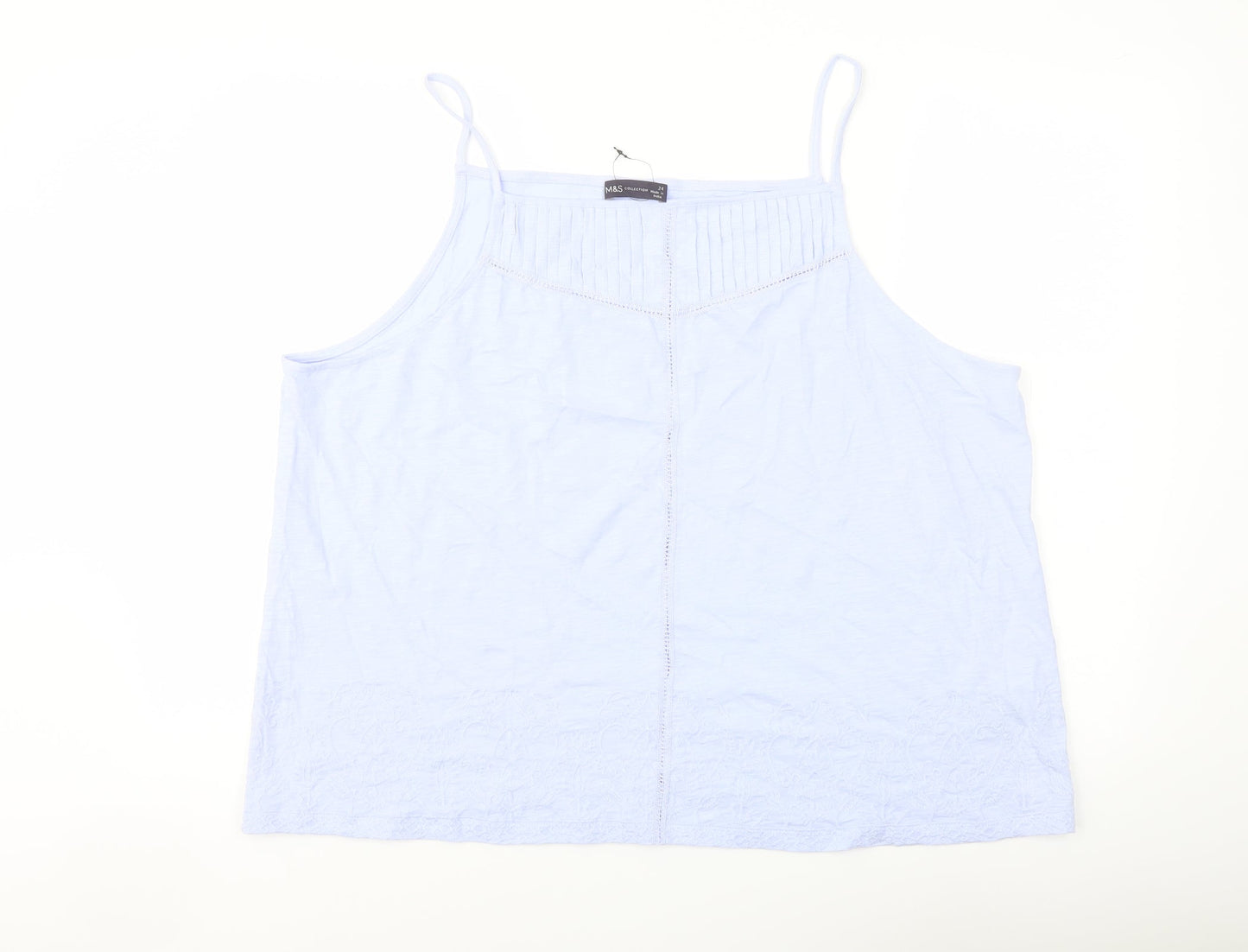 Womens UK Size 24 Marks and Spencer Blue Basic Tank