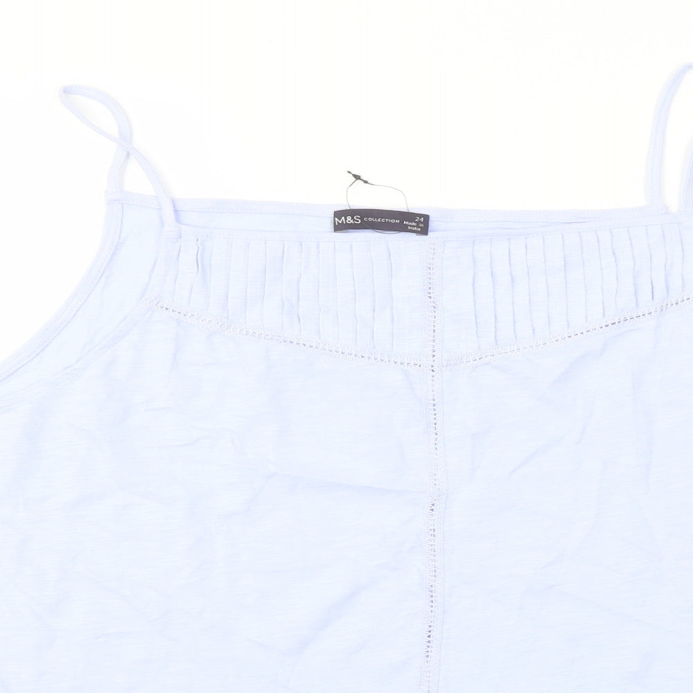Womens UK Size 24 Marks and Spencer Blue Basic Tank
