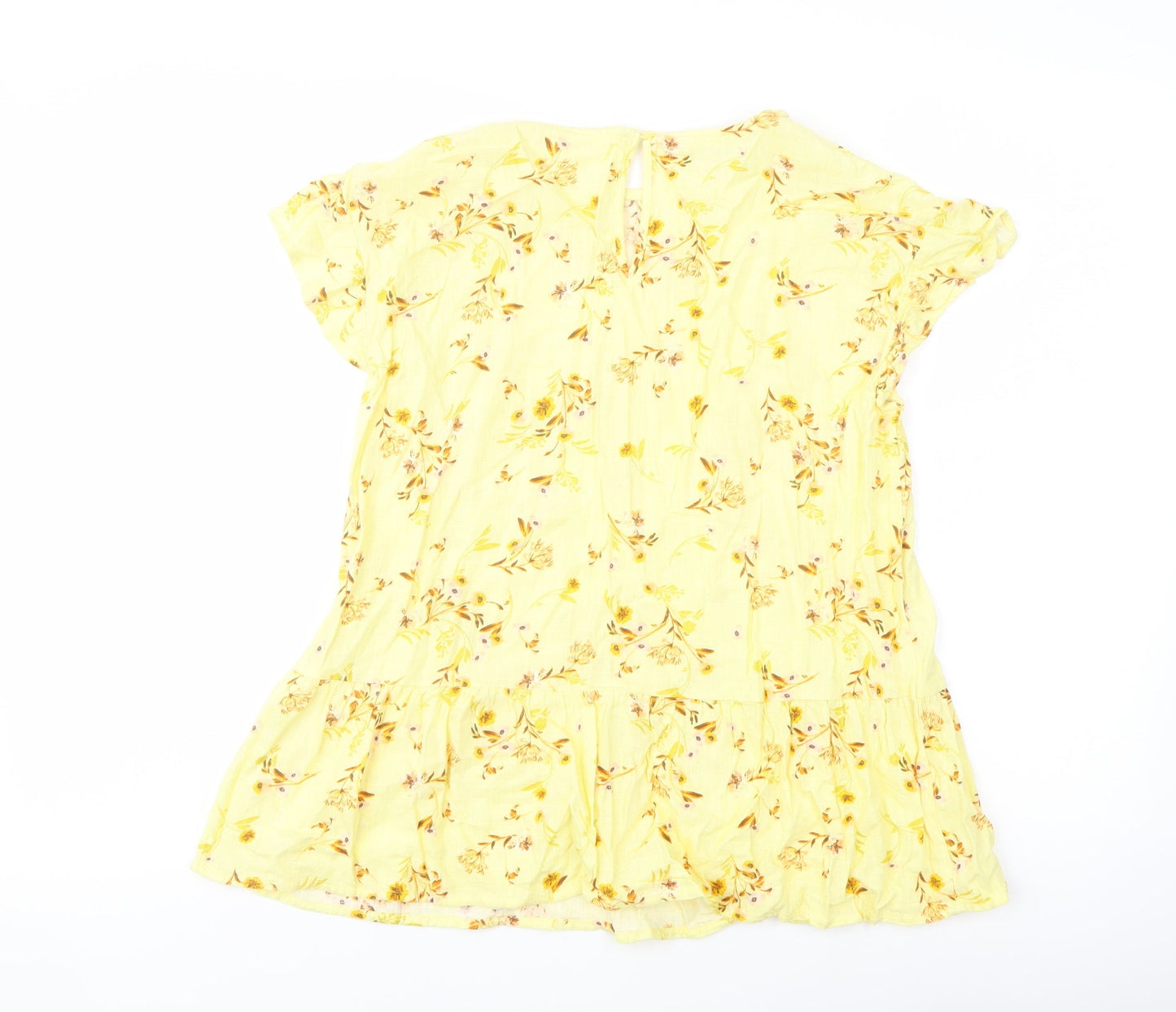 Womens UK Size 6 C&A Yellow Basic Blouse