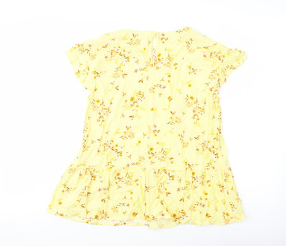 Womens UK Size 6 C&A Yellow Basic Blouse