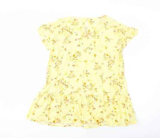 Womens UK Size 6 C&A Yellow Basic Blouse