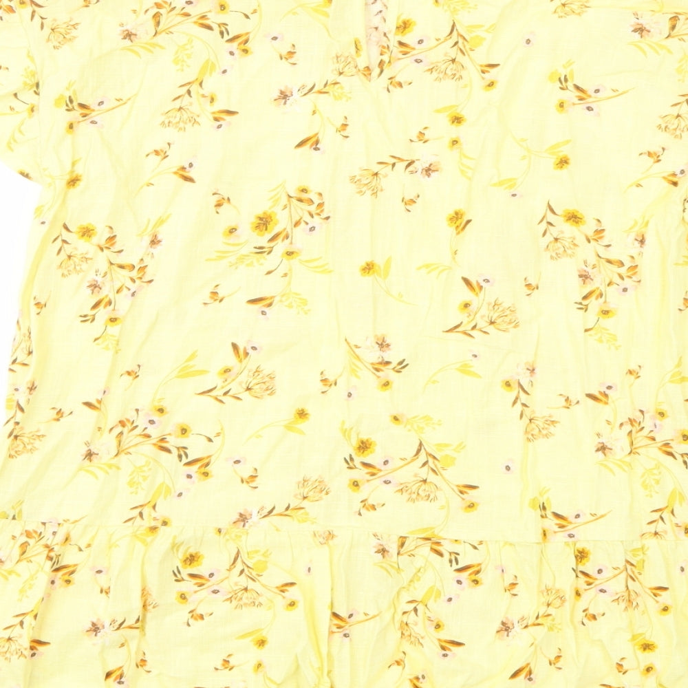 Womens UK Size 6 C&A Yellow Basic Blouse