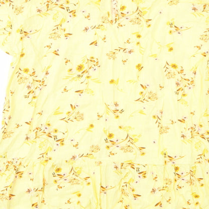 Womens UK Size 6 C&A Yellow Basic Blouse