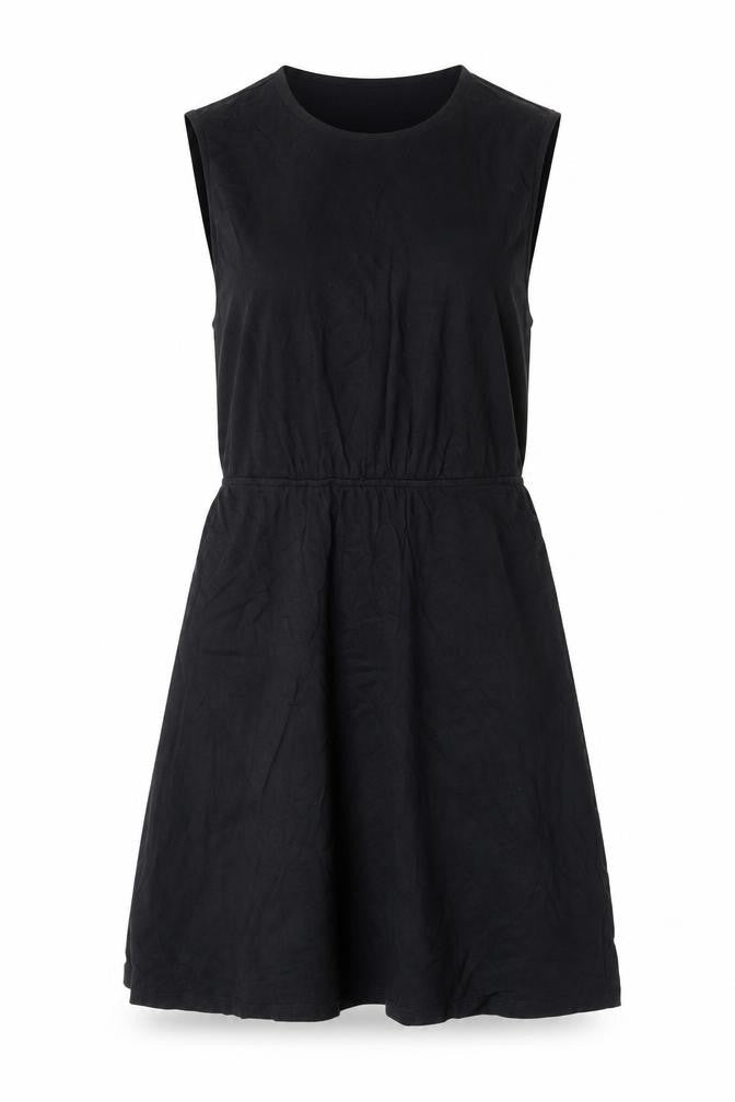 Marks and Spencer Womens Black Cotton A-Line Size 10 Round Neck Pullover