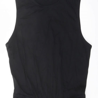 Marks and Spencer Womens Black Cotton A-Line Size 10 Round Neck Pullover