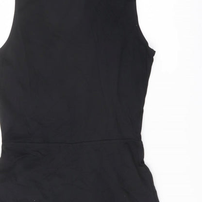 Marks and Spencer Womens Black Cotton A-Line Size 10 Round Neck Pullover