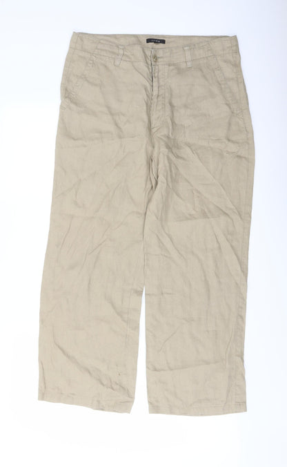 Womens UK Size 32 in Linea Regular Fit  Beige Trousers