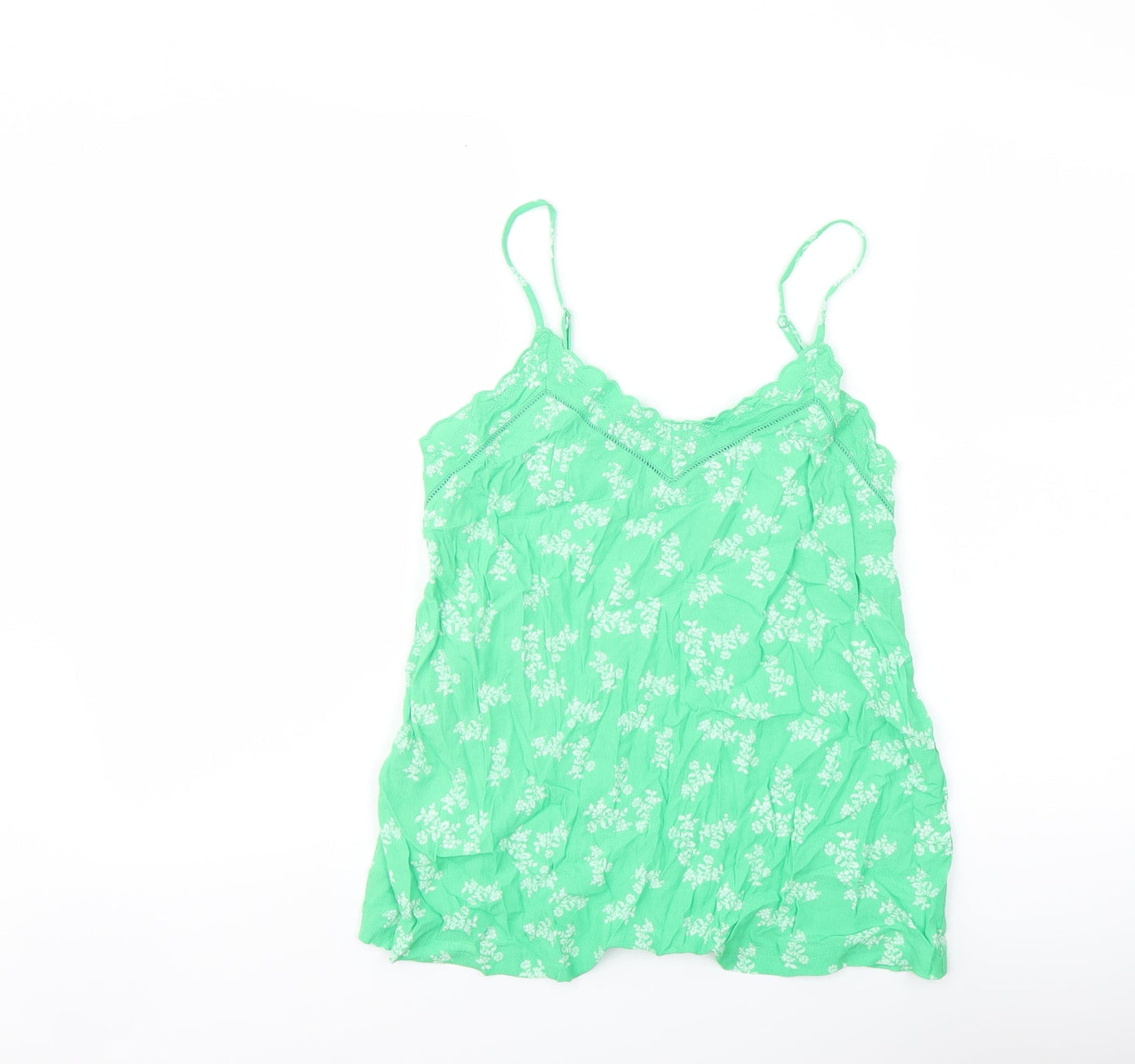 Womens UK Size 10 Marks and Spencer Green Basic Tank