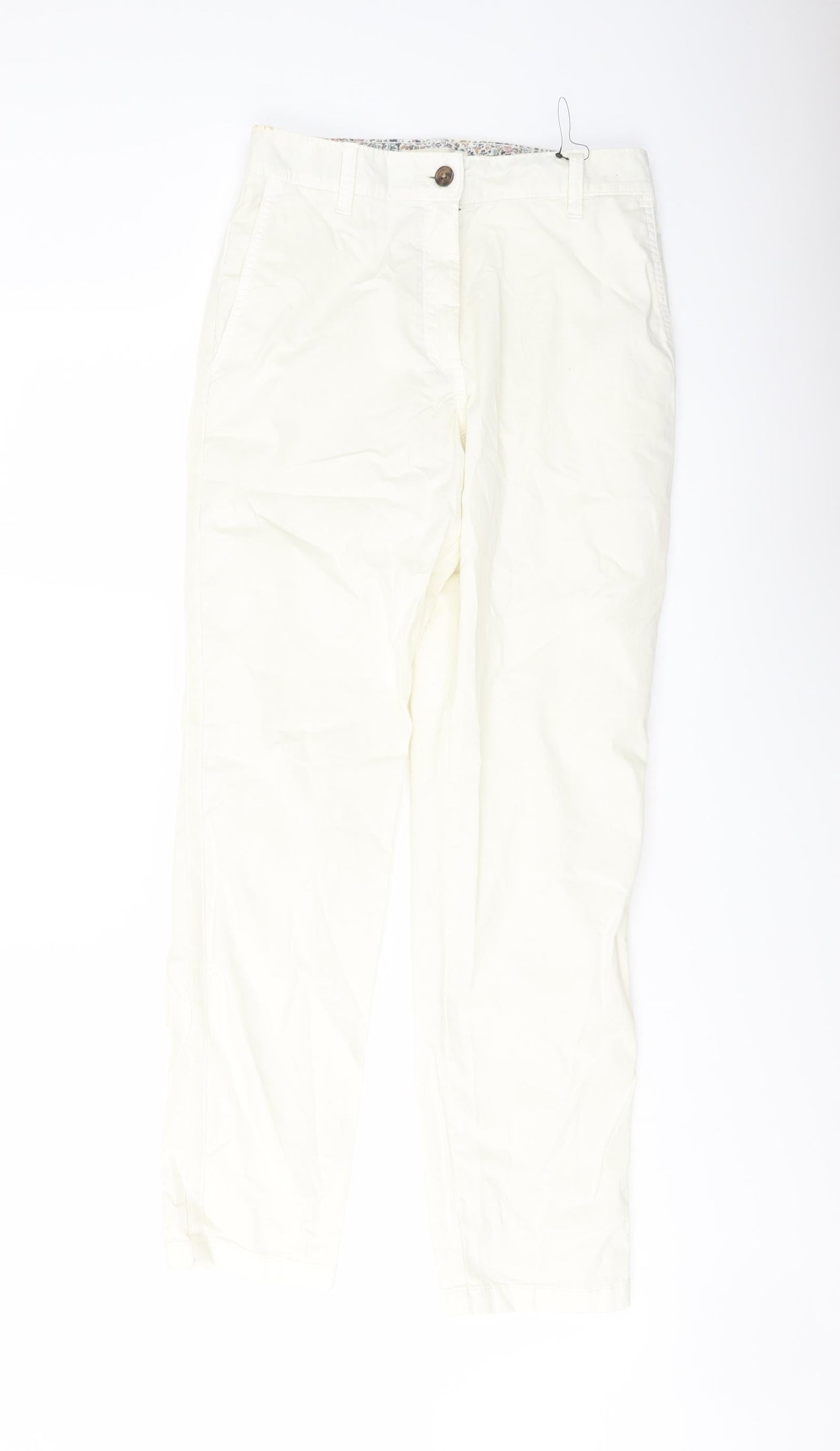 Womens UK Size 6 Marks and Spencer Regular Fit Chino Ivory Trousers
