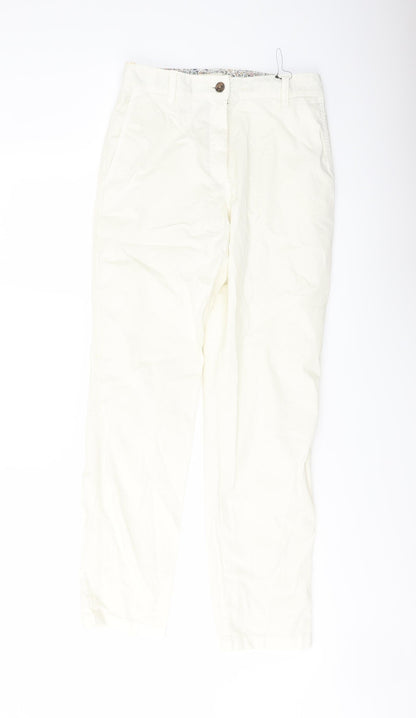 Womens UK Size 6 Marks and Spencer Regular Fit Chino Ivory Trousers