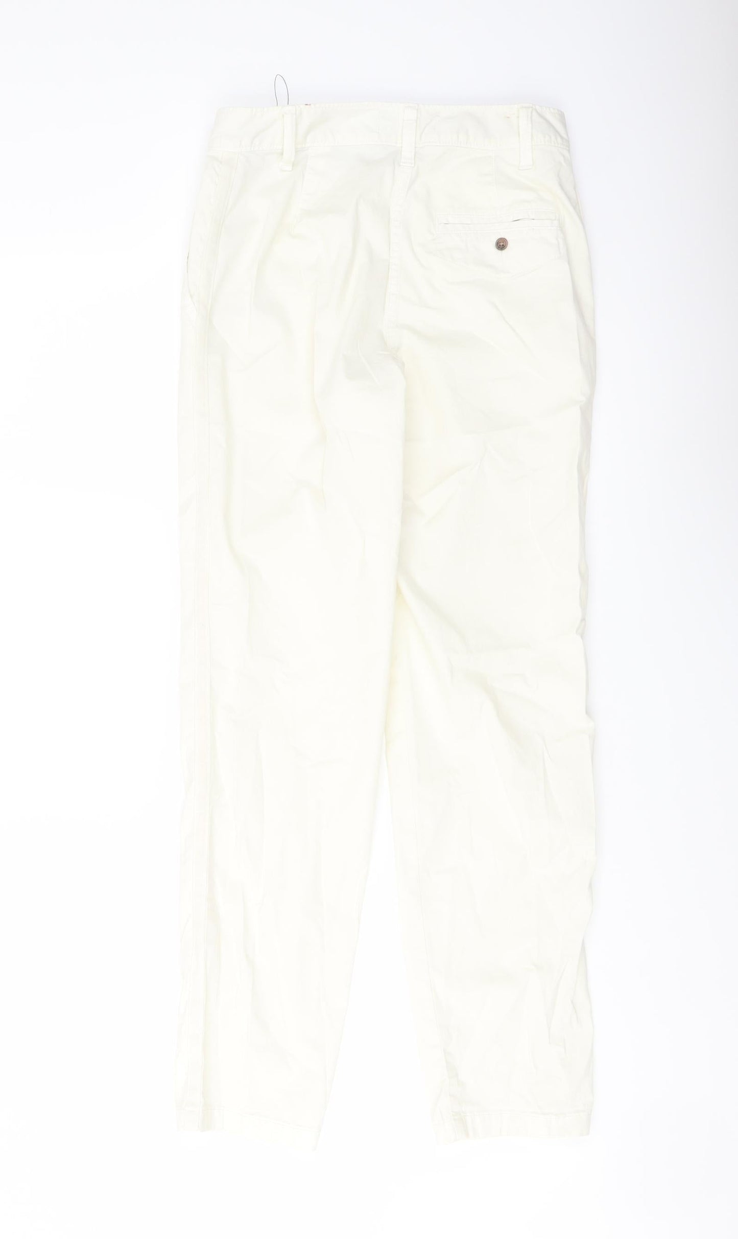 Womens UK Size 6 Marks and Spencer Regular Fit Chino Ivory Trousers