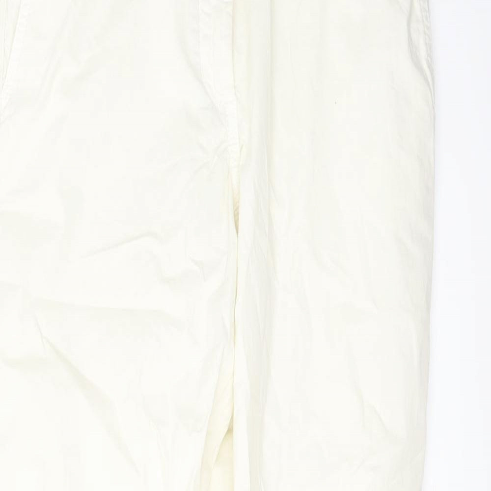 Womens UK Size 6 Marks and Spencer Regular Fit Chino Ivory Trousers