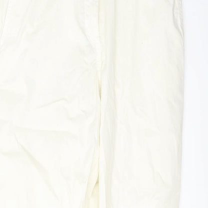 Womens UK Size 6 Marks and Spencer Regular Fit Chino Ivory Trousers