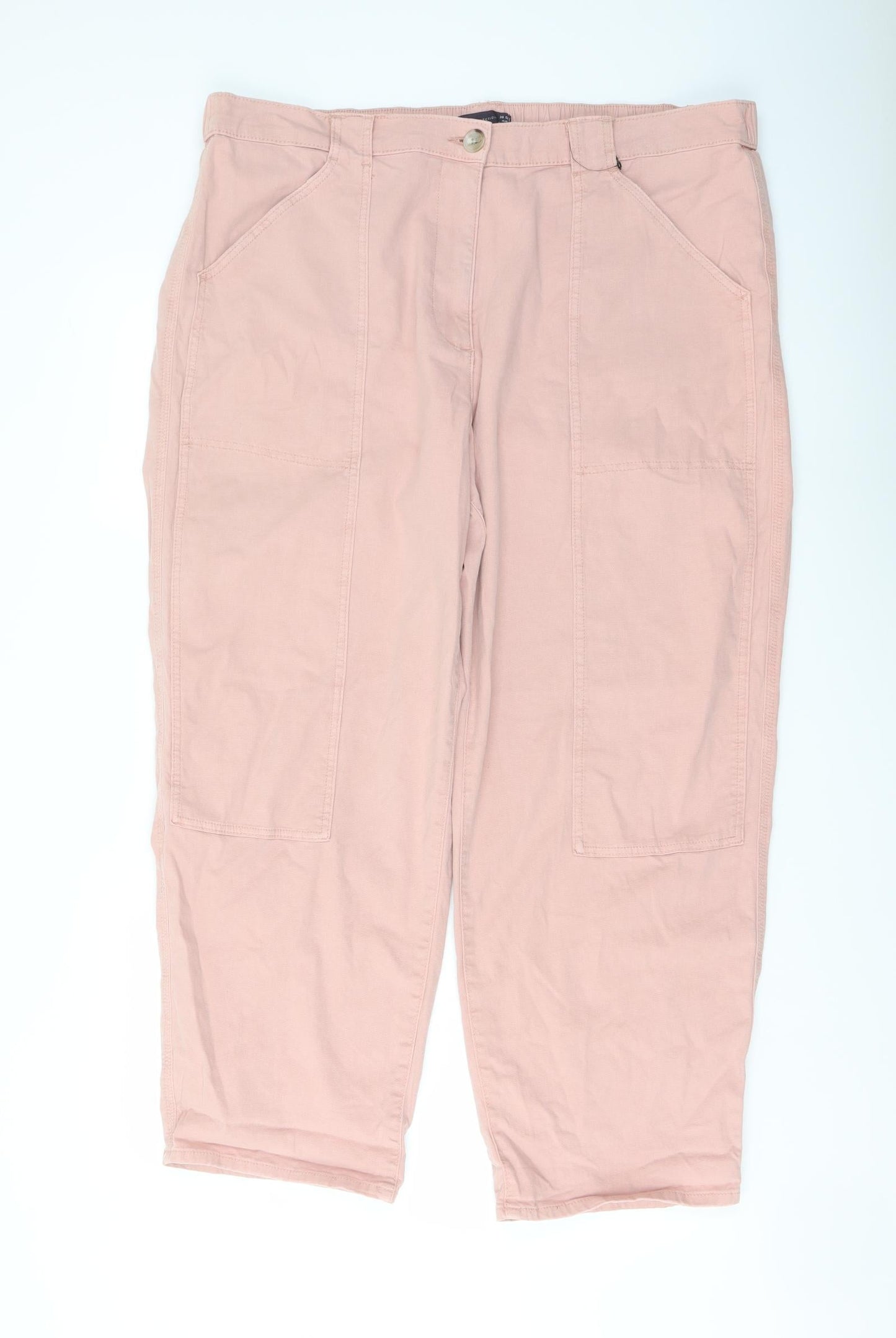 Womens UK Size 20 Marks and Spencer Regular Fit  Pink Trousers